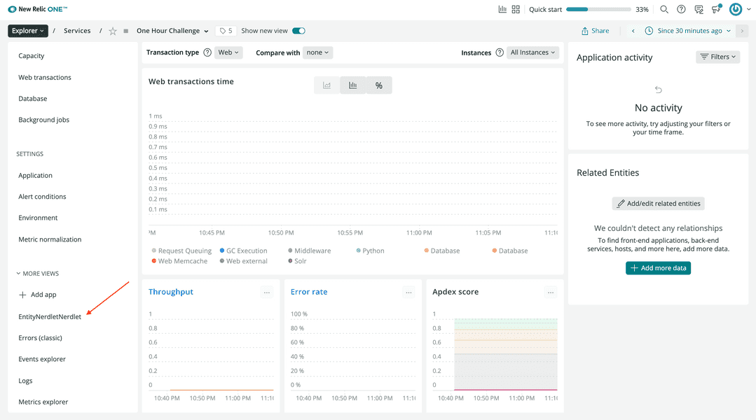 Your Nerdlet attached to the application views